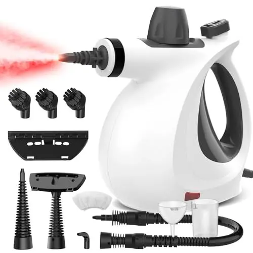 Produktbild: Dampfreiniger,1050W Handdampfreiniger mit 11 Zubehör, 3,5 bar Dampfdruck Dampfreiniger Handgerät mit 350 ml, 230℉ Dampfreiniger für alles Möbel, Teppiche, Badezimmer, Sofa, Boden