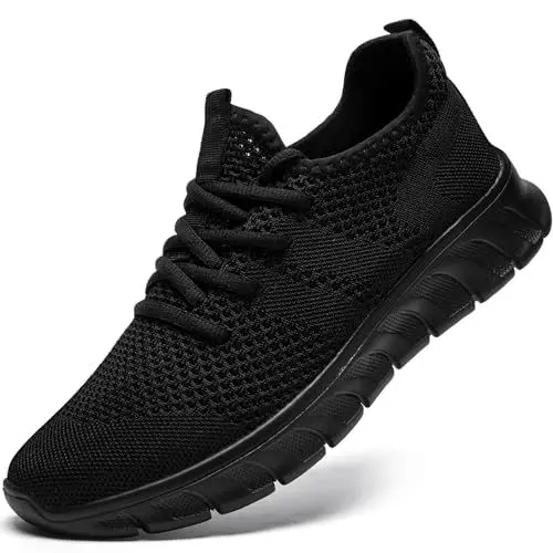 Produktbild: Damyuan Sneaker Herren Schuhe Laufschuhe Sportschuhe Turnschuhe schwarz Wanderschuhe atmungsaktiv leichte männer Tennisschuhe Freizeit Outdoor Fitnessschuhe 42