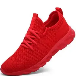 Produktbild: Damyuan Herren Laufschuhe Turnschuhe Sportschuhe Running Sneaker Freizeit Straßenlaufschuhe Fashion Leichtgewichts Atmungsaktiv Walkingschuhe Outdoor Fitness Jogging Sportsschuhe Rot 41 EU