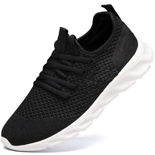 Produktbild: Damyuan Herren Schuhe Sportschuhe Sneaker Laufschuhe Turnschuhe leicht Slip on Tennisschuhe atmungsaktiv Wanderschuhe Fitnessschuhe schwarz 41