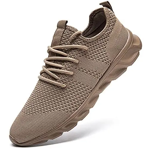 Produktbild: Damyuan Schuhe Herren Laufschuhe Turnschuhe Sportschuhe Sneaker Freizeit Straßenlaufschuhe Leichtgewichts Atmungsaktiv Walkingschuhe Outdoor Fitness Joggingschuhe Sportsschuhe Braun 44 EU