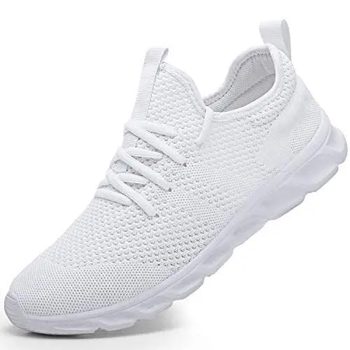 Produktbild: Damyuan Schuhe Herren Laufschuhe Turnschuhe Sportschuhe Sneaker Freizeit Straßenlaufschuhe Leichtgewichts Atmungsaktiv Walkingschuhe Outdoor Fitness Joggingschuhe Sportsschuhe Weiß 47 EU