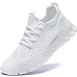 Produktbild: Damyuan Schuhe Herren Sneaker Laufschuhe Sportschuhe Turnschuhe Weiss Wanderschuhe weiß atmungsaktiv leichte männer Freizeitschuhe Herrenschuhe weiß 43