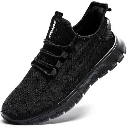 Produktbild: Damyuan Sportschuhe Herren Schuhe Laufschuhe Sneaker Turnschuhe Wanderschuhe atmungsaktiv leichte männer Tennisschuhe Freizeit Fitnessschuhe schwarz 43
