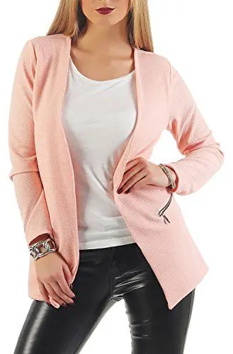 Produktbild: DANAEST Damen lang Blazer mit Taschen (501), Farbe:Rosa, Blazer 1:34 / XS