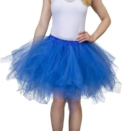 Produktbild: Dancina Damen Petticoat 50er Jahre Retro Tutu Tüllrock Normale und Große Größen, Königsblau, Gr. 36-40