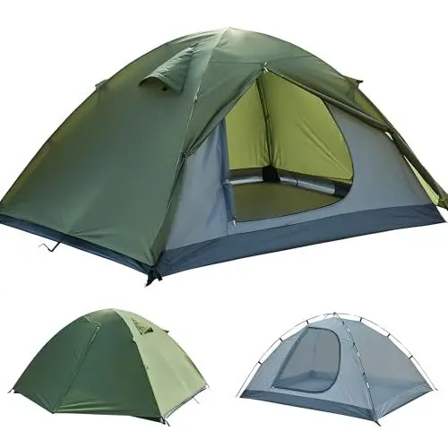 Produktbild: DanCoom Camping Zelt 2/3 Person 220 * 160 * 110CM Wasserdicht & Winddicht Kuppelzelt Großes Zelt Einfacher Aufbau Zelt, Leichtes Rucksackzelt für Wandern, Camping, Outdoor, Reisen