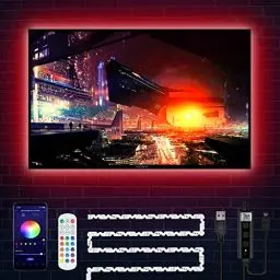 Produktbild: DANCRA LED Strip 3m, RGB LED Streifen, TV Hintergrundbeleuchtung für 40 bis 50 Zoll Monitor 27 Zoll, USB TV Beleuchtungs Upgrade, App Steuerung, Musik Sync, Dekoration für Fernseher, PC Bildschirm