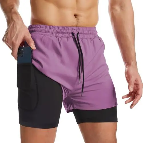 Produktbild: Danfiki Herren Sport Shorts Kurze Hose Schnell Trocknend Sporthose Leicht mit Reißverschlusstasche Laufshorts mit Taschen Hosen Fitness Laufhose