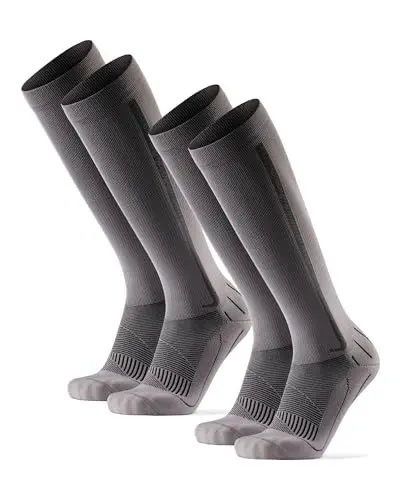 Produktbild: DANISH ENDURANCE 2 Paar Kompressionsstrümpfe, Sport Kompressionssocken, 21-26 mmHg, Unisex, für Herren & Damen, Grau/Schwarz, 39-42
