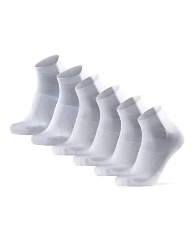 Produktbild: DANISH ENDURANCE Kurze Fahrrad Socken, Sommer Rennrad Socken, Gepolstert, Unisex, für Herren & Damen, 3 Paar, Mehrfarbig (1x Weiß, 2x Weiß/Schwarz), 43-47