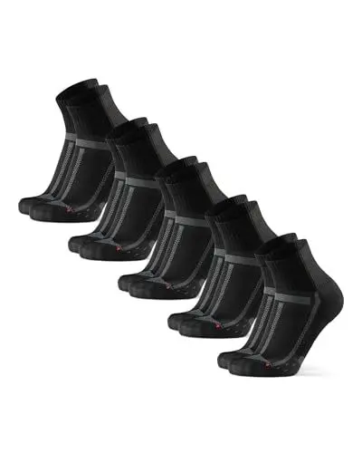 Produktbild: DANISH ENDURANCE 5 Paar Quarter Laufsocken, Technisch, Anti-Blasen Polsterung, für Damen & Herren Schwarz/Grau 43-47