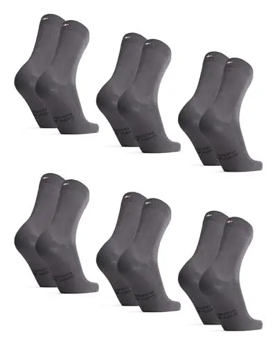 Produktbild: DANISH ENDURANCE 6 Paar Bambus Business Socken, Bunte Sommersocken, Superweich & Atmungsaktiv, Anti-Blasen, Unisex für Herren & Damen, Grau, 39-42