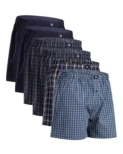 Produktbild: DANISH ENDURANCE American Boxershorts (4er|6er Pack), 100% Bio-Baumwolle, für Herren & Jungen, Blau/Grau Mix 6er Pack, XL