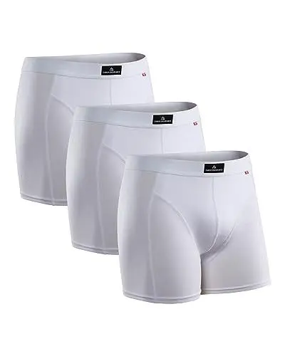 Produktbild: DANISH ENDURANCE Herren Boxershorts, Retroshorts aus weicher Baumwolle, Schwarz, Grau, Blau, 3 Pack (Weiß, Large)