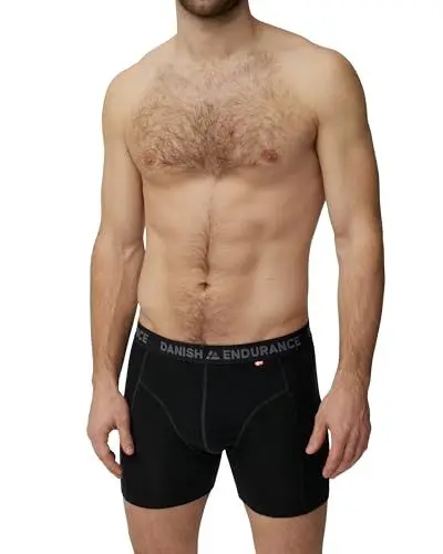 Produktbild: DANISH ENDURANCE Merino Boxershorts Herren (1er|2er Pack), Merino Unterwäsche Herren, Mit oder ohne Eingriff, Schwarz Melange, L