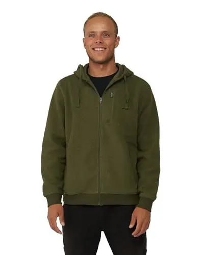 Produktbild: DANISH ENDURANCE Herren Fleece Jacke mit Kapuze 1 Pack Grün XL