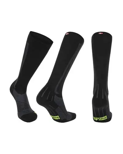 Produktbild: DANISH ENDURANCE Kompressionsstrümpfe, Sport Kompressionssocken, 21-26 mmHg, für Herren & Damen, Schwarz/Grau, 48-51