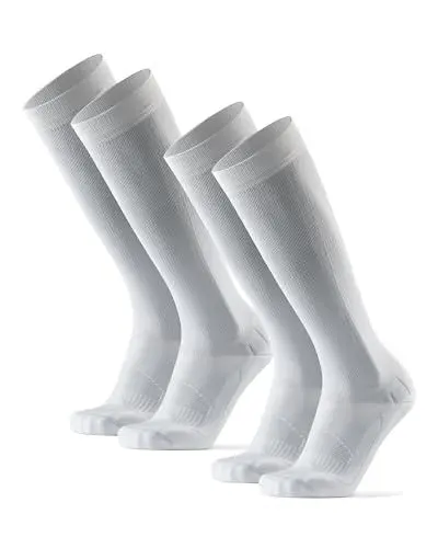 Produktbild: DANISH ENDURANCE 2 Paar Kompressionsstrümpfe, Sport Kompressionssocken, 21-26 mmHg, Unisex, für Herren & Damen, Weiß, 35-38