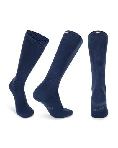 Produktbild: DANISH ENDURANCE Bio-Baumwolle Kompressionsstrümpfe, 14-18 mmHg, Unisex, für Damen & Herren, 1 oder 3 Paar (Marineblau, 39-42)