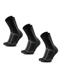 Produktbild: DANISH ENDURANCE Crew Laufsocken (3 Paar), Wadenlange Sportsocken, Leichte Kompression, Atmungsaktiv & Polsterung, für Damen & Herren Schwarz/Grau 48-51