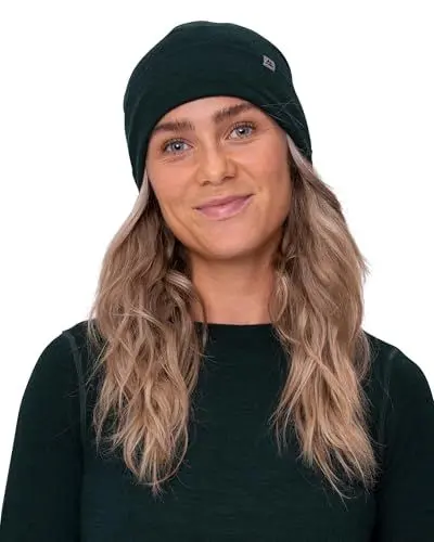 Produktbild: DANISH ENDURANCE Merino Laufmütze Herren & Damen, Sportmütze, Merinowolle Mütze, Wintermütze, Fahrrad Beanie, Atmungsaktiv & Warm, Unisex, Dunkelgrün, Einheitsgröße