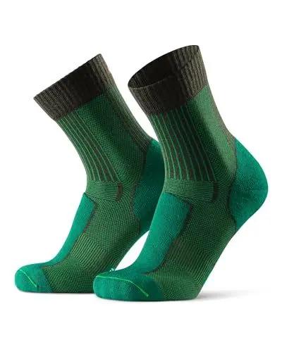 Produktbild: DANISH ENDURANCE Leichte Merinowolle Wandersocken, Warme Outdoor & Trekking-Socken, Wollsocken, Gepolstert, Anti-Blasen, für Herren & Damen, 1 Paar, Dunkelgrün, 35-38