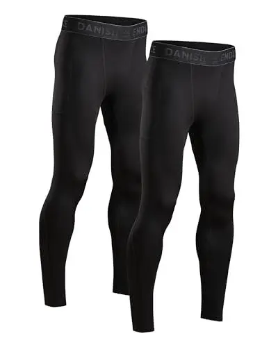 Produktbild: DANISH ENDURANCE Men's Compression Long Tights 2 Pack L Black 2-Pack