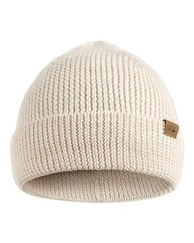 Produktbild: DANISH ENDURANCE Merino Mütze, Klassische Wollmütze, Warme Wintermütze, Thermo Beanie, Weich, Stretchy, Unisex, für Damen & Herren, Weiß, One Size