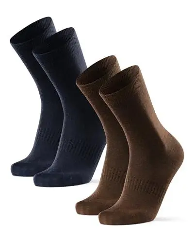 Produktbild: DANISH ENDURANCE Merino Liner Wandersocken, Unterziehsocken, Anti-Blasen Socken, Unisex, für Herren & Damen, 2 Paar, Mehrfarbig (1x Blau, 1x Braun), 39-42