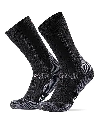 Produktbild: DANISH ENDURANCE Merino Wandersocken, Thermo Outdoor Socken & Trekkingsocken, Unisex, für Herren & Damen, Schwarz, 43-47
