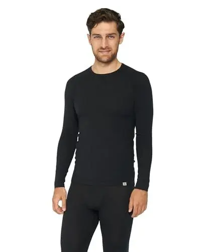 Produktbild: DANISH ENDURANCE Merino Langarm Shirt Herren, Thermounterwäsche Herren, Funktionsshirt, Schwarz, M