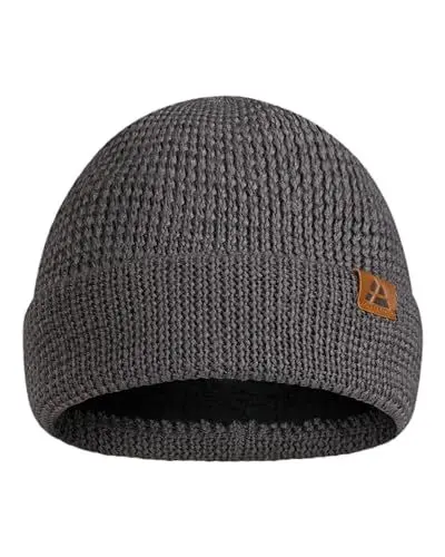 Produktbild: DANISH ENDURANCE Merinowolle Mütze mit Fleece, Warme Wintermütze, Stretchy & Bequem, Unisex, Beanie für Damen & Herren, Dunkelgrau, Einheitsgröße