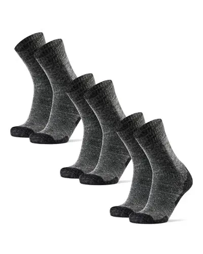 Produktbild: DANISH ENDURANCE Merino Wandersocken, Sommer Trekkingsocken, Unisex, Herren, Damen & Kinder, 3 Paar, Dunkelgrau, 39-42