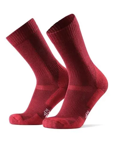 Produktbild: DANISH ENDURANCE Merino Wandersocken, Thermo Outdoor Socken & Trekkingsocken, Unisex, für Herren & Damen, Rot, 39-42