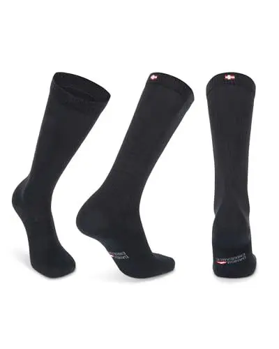 Produktbild: DANISH ENDURANCE Bio-Baumwolle Kompressionsstrümpfe, 14-18 mmHg, Unisex, für Damen & Herren, 1 oder 3 Paar (Einfarbig Schwarz, 43-47)
