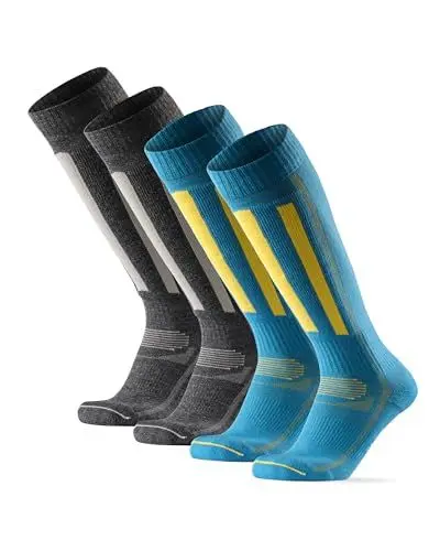 Produktbild: DANISH ENDURANCE Performance Skisocken (Mehrfarbig - 2 Paare (1 x dunkelgrau, 1 x Blau/Gelb), EU 43-47)