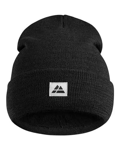Produktbild: DANISH ENDURANCE Fleece Mütze aus recyceltem Material, Beanie Wintermütze, Fischermütze, Warm & Atmungsaktiv, Unisex, für Herren & Damen, Schwarz, Einheitsgröße