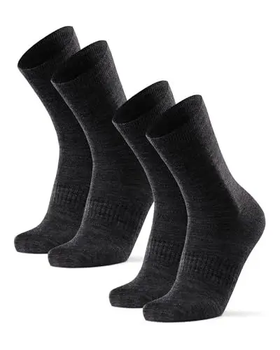 Produktbild: DANISH ENDURANCE Merino Liner Wandersocken, Unterziehsocken, Anti-Blasen Socken, Unisex, für Herren & Damen, 2 Paar, Grau, 43-47