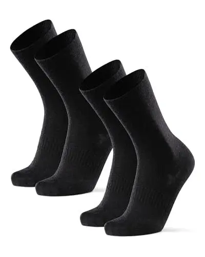 Produktbild: DANISH ENDURANCE Merino Liner Wandersocken, Unterziehsocken, Anti-Blasen Socken, Unisex, für Herren & Damen, 2 Paar, Schwarz, 39-42