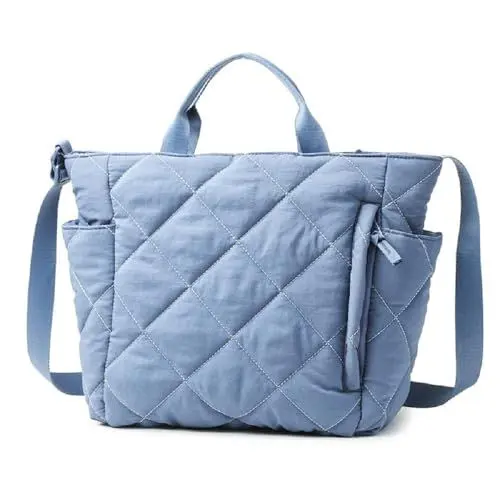Produktbild: Dankforyou Damen Handtasche Schultertasche Umhängetasche Henkeltasche Shopper Groß Tasche für Büro Schule Einkauf Business Reise, Blau