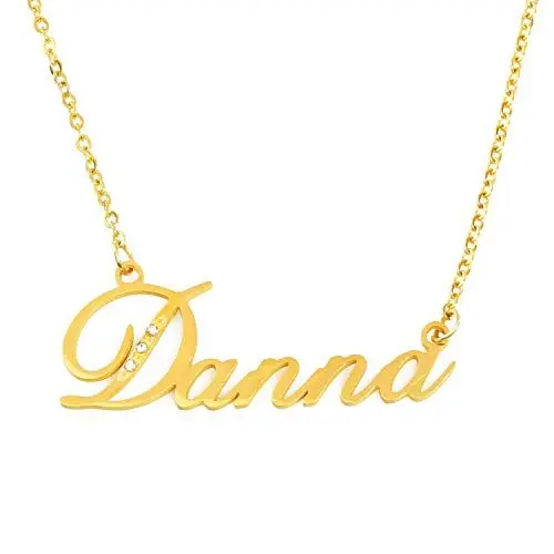 Produktbild: Danna Vergoldet Kursiv Name Halskette Personalisierte Frauen Halskette Mit Name Modeschmuck Geschenk Für Freundin Mutter Schwester