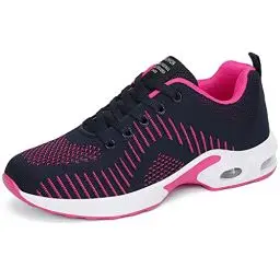 Produktbild: DANNTO Damen Laufschuhe Air Atmungsaktiv Turnschuhe Schnürer Leichte Stoßfest Mode Sportschuhe Outdoor Athletisch Sneaker für Gym Walking Jogging Laufen Basketball Frühling Sommer(Blau-Rose,42)