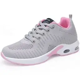 Produktbild: DANNTO Damen Laufschuhe Air Atmungsaktiv Turnschuhe Schnürer Leichte Stoßfest Mode Sportschuhe Outdoor Athletisch Sneaker für Gym Walking Jogging Laufen Basketball Frühling Sommer(Grau,38)
