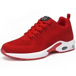 Produktbild: DANNTO Damen Laufschuhe Air Atmungsaktiv Turnschuhe Schnürer Leichte Stoßfest Mode Sportschuhe Outdoor Athletisch Sneaker für Gym Walking Jogging Laufen Basketball Frühling Sommer(Rot,39)