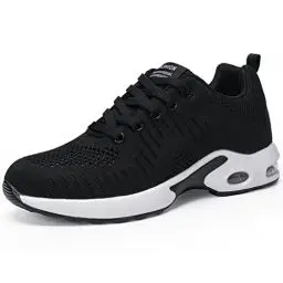 Produktbild: DANNTO Damen Laufschuhe Air Atmungsaktiv Turnschuhe Schnürer Leichte Stoßfest Mode Sportschuhe Outdoor Athletisch Sneaker für Gym Walking Jogging Laufen Basketball Frühling Sommer(Schwarz,40)