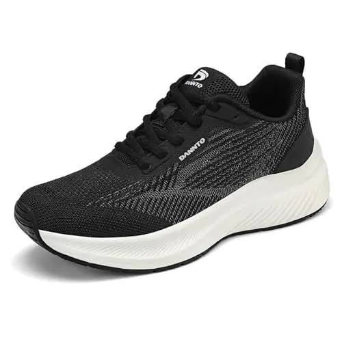 Produktbild: DANNTO Damen Laufschuhe Turnschuhe Atmungsaktiv Sportschuhe Leichte Sneaker für Outdoor Fitness Gym Schuhe(Schwarz,40)