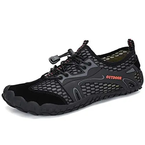 Produktbild: DANNTO Herren Aquaschuhe Wasserschuhe Badeschuhe Kinder Yoga Badeschuhe Strandschuhe Schnell Trocknend Surfschuhe Schwimmschuhe mit rutschfeste Sohlen Neoprenschuhe Barfuß Schuhe (Schwarz,39)