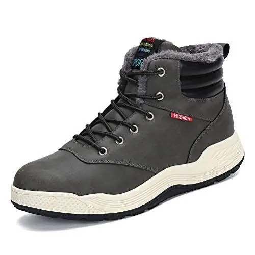 Produktbild: DANNTO Herren Schneestiefel Warm Gefütterte Winterstiefel Outdoor Rutschfest Winterschuhe Trekking Wanderschuhe Stiefelette Stiefel Freizeitschuhe Winter Boots(Grau,40)