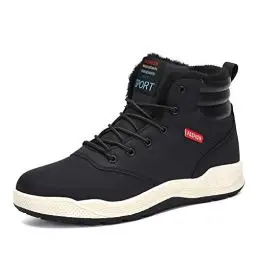 Produktbild: DANNTO Herren Schneestiefel Warm Gefütterte Winterstiefel Outdoor rutschfest Winterschuhe Trekking Wanderschuhe Stiefelette Stiefel Freizeitschuhe Winter Boots(Schwarz,44)